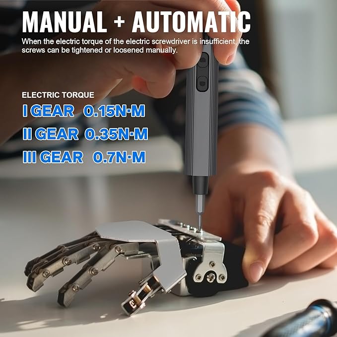 Precision Electric Screwdriver Set,160-in-1 Mini Electric Screwdriver,650mAh Rechargeable Screwdrivers,S2 Magnetic Bit,3 Torque Settings,Repair Tool Kit for Computer Phone Laptop Camera Watch Glasses