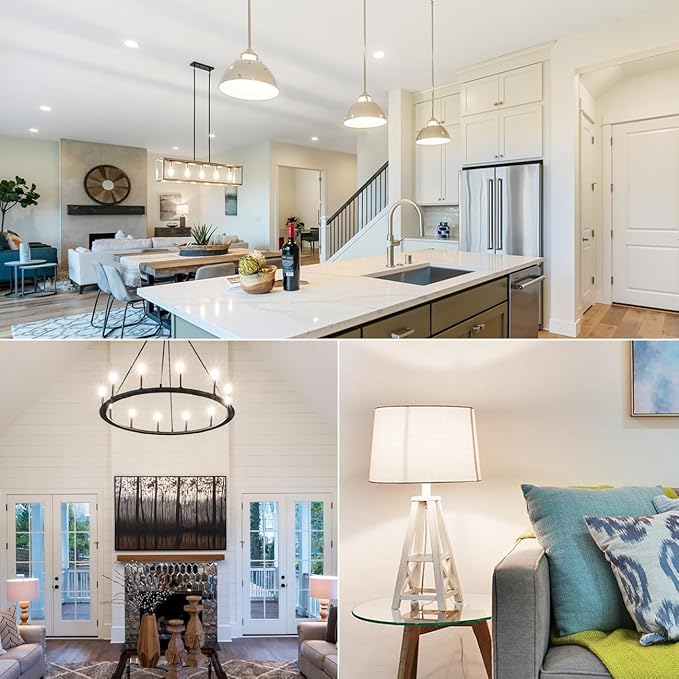 LVWIT A19 LED Vintage LED Filament Bulb E26 Base Dimmable 7W (60W Equivalent)，5000K Daylight White 800 Lumens，Omnidirectional, UL-Listed, Pack of 6