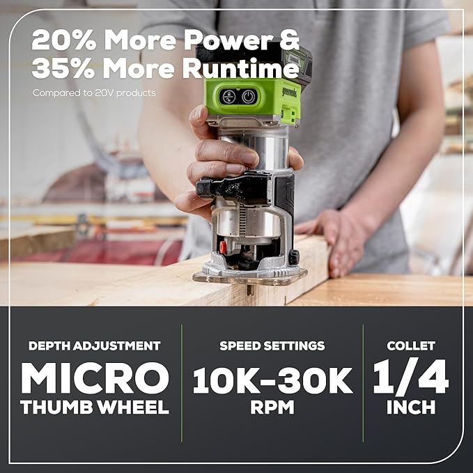 Greenworks 24V Brushless 3-Tool Combo Kit,Cordless Jigsaw+Compact Wood Router+Orbital sander Power Tool Sets Including 2 Batteries