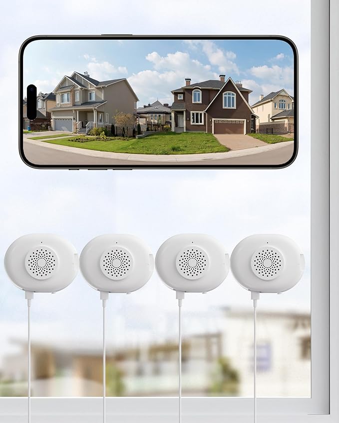 ZOSI 4 x C680 2K Window Security Camera with Full Color Night Vision, 3MP Indoor Plug-in WiFi Camera for Home Security, Human Vehicle Detection, 2.4/5GHz, Cloud/Memory Card Storage, Easy Install