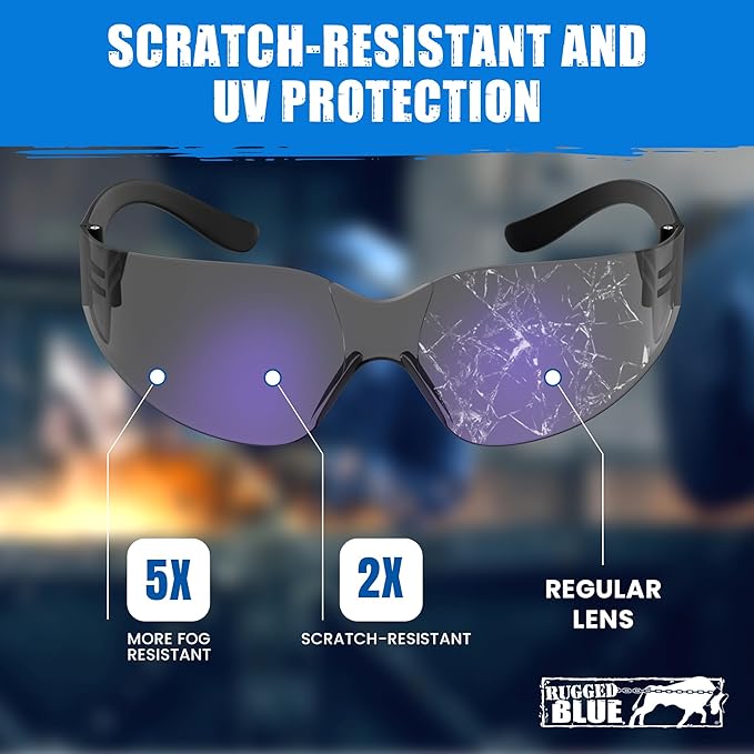 Work Safety Glasses For Men | Ansi Z87 Certified Safety Goggles For Shooting Range | Anti-Scratch Outdoor Glass