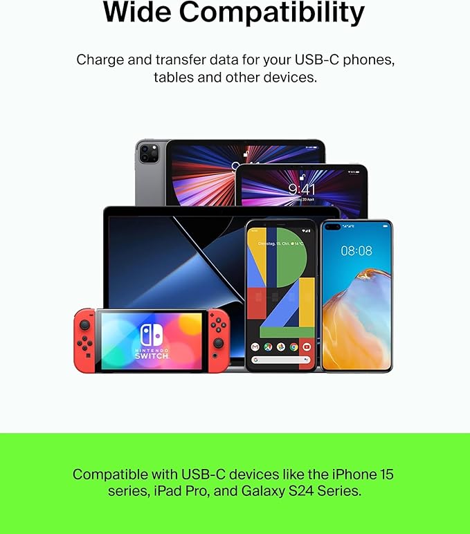 Belkin BoostCharge USB-C to USB-C Cable (1M/3.3ft) Fast Charging Cable for iPhone 16, iPhone 16 Pro, Nintendo Switch 2, Galaxy S25, S24, Pixel, iPad Pro, Carplay & More- Black (2-Pack)