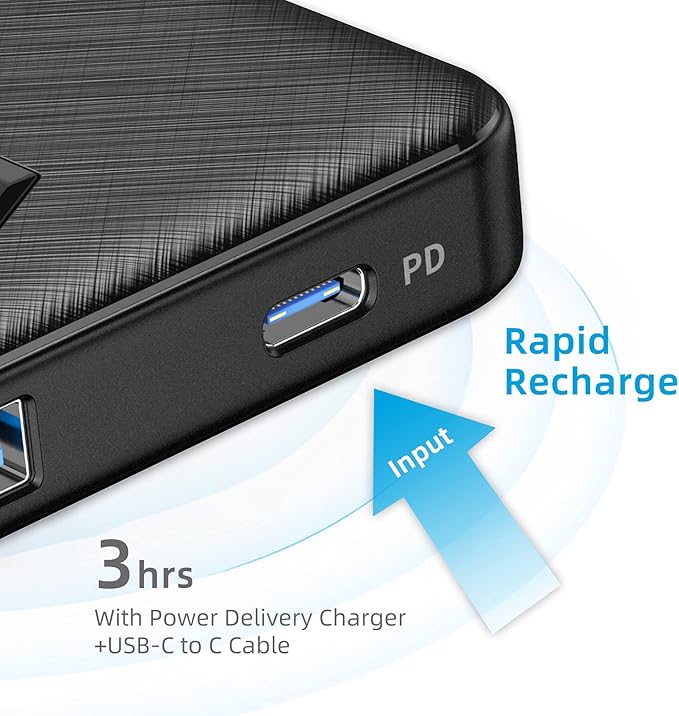 Portable Charger, Slim 10000mAh PD 20W Power Bank, USB C in&out High-Speed Charging Battery Pack, External Phone Powerbank Compatible with iPhone 16 15 14 13 12 Samsung S22 S21 Google iPad etc ect