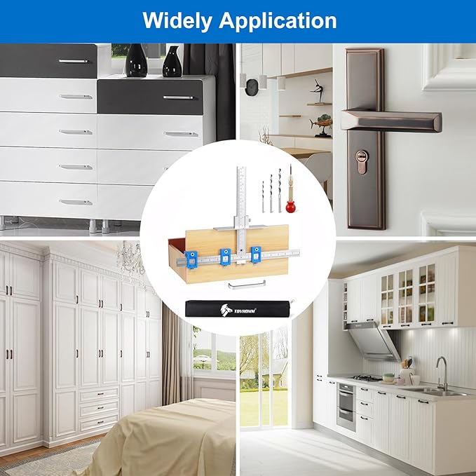 Metal Cabinet Hardware Jig, Punch Locator Drill Guide,Wood Drilling Dowelling Guide for Installation of Handles Knobs on Doors and Drawer, Cabinet Template Tool for Handles and Pulls