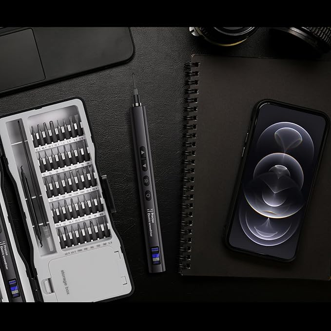 Electric Screwdriver Set, 97 in 1 Mini Cordless Precision Screwdriver, Digital display, Anti-slip Handle, LED Lighting, Dual-speed Adjustment, Long Battery Life, Covers All Work Scenarios