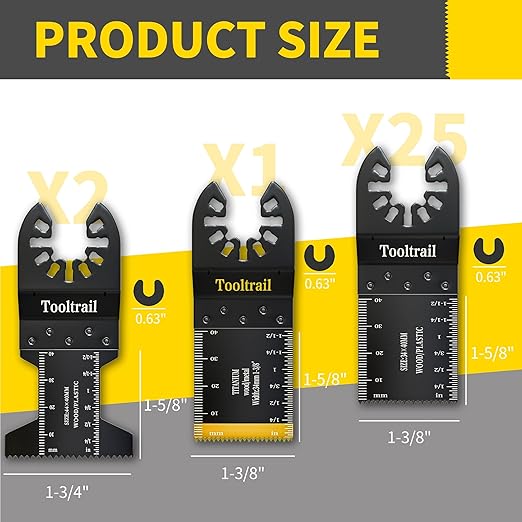 28PCS Oscillating Tool Blades,Universal Titanium Oscillating Saw Blades for Wood,Plastic and Metal,Multi Tool Blades Kits Fit Dewalt Ryobi Milwaukee Rockwell Fein (28)