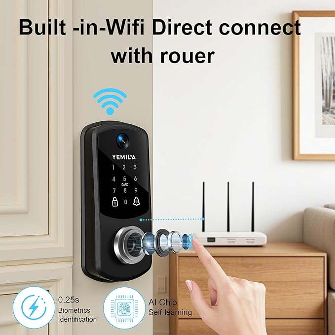 Smart Lock for Front Door: Keyless Entry Door Lock - Electronic Keypad for Exterior Door - Deadbolt Lever Alternative - Easy Installation