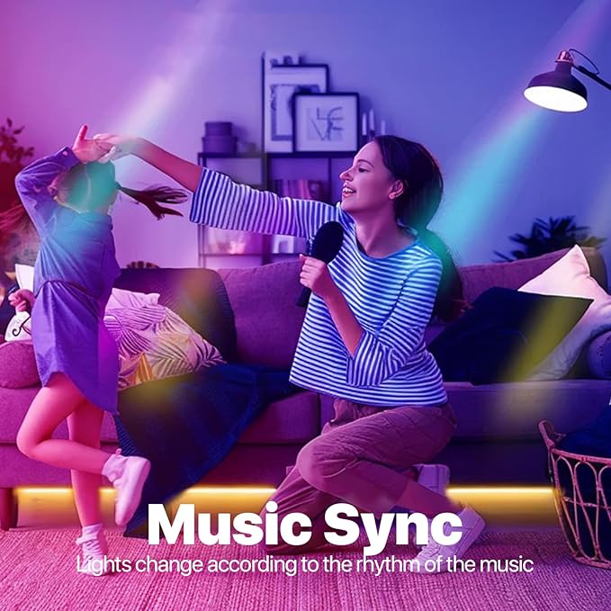 ORALUCE Smart Light Bulb Compatible with Alexa & Google Home, A19 E26 LED Light Bulb 60W Equivalent, 2.4GHz WiFi & Bluetooth Color Changing APP Dimmable, Multicolor LED Bulb 900 Lumens,2P