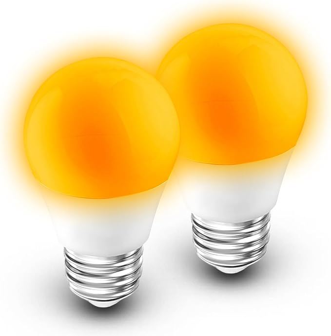 Amber Sleep Light Bulb, Blue Light Blocking, 1800K Warm Light Bulb 25-40W Equivalent, 3W Mood Soothing Night Light, E26 Dim Light Bulbs for Healthy Sleep Therapy, Bedroom, Nursery, Non-Dimmable, 2pack