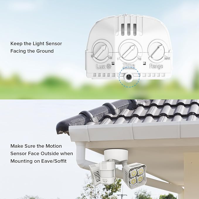 SANSI 7000LM Motion Sensor Outdoor Lights,Brightness LED Flood Lights Outdoor 54W 5000K 700W Equiv IP65 Dusk to Dawn Security Lights with 2 Adjustable Heads 8 Lights for Garage, Yard, Patio, White