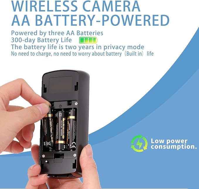 WiFi Camera Outdoor Wireless,AA Battery Operated Security Camera,2 Year Battery Life,No Subscription,Built in Sd Card and Ai Detection, Wireless Home Security Cameras:Do