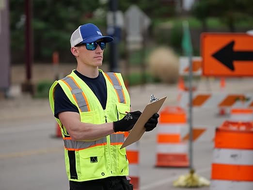 Bullhead Safety Crevalle Polarized Safety Glasses with Performance Fog Technology, Case and Cord Included, Blue Light Glasses with UV Light Protection, Ice Blue Mirror Lenses, Matte Black Frame