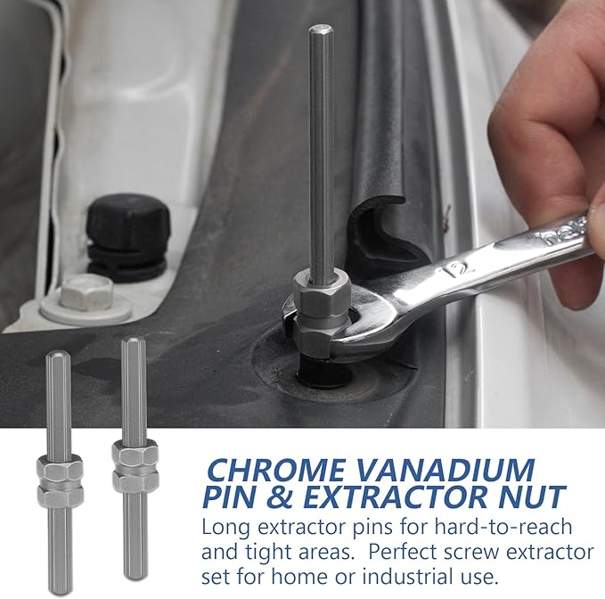 MABLEVI 55-Piece Screw Extractor Set, Broken Bolt extractors & Multi-Spline Extractors, and Drill Bits for Removing Stripped Screws, Studs, Fittings, Lugs Extraction