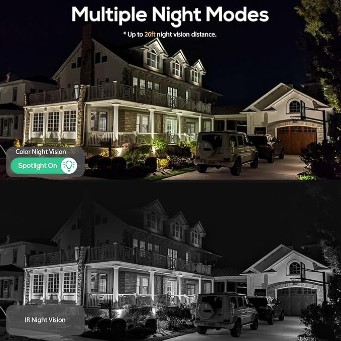 Kittyhok Dual Lens Wireless Security Camera System, 6pcs 2K Outdoor Camera with 2.4/5GHz WiFi, Pan & Tilt, Auto Tracking, Human Detection, Color Night Vision, 16CH WiFi 6 NVR, KWDP164 Bundle with CDP2