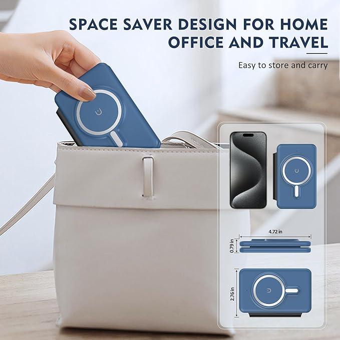 Wireless Charger iPhone - 3 in 1 Charging Station for Apple Devices for iPhone 16 15 14 13 12 Pro Max Plus - Foldable Magnetic Charging Pad for Apple Watch Series & Airpods Series