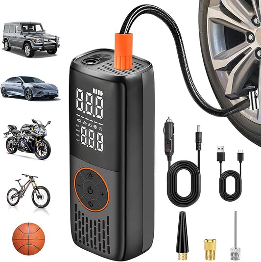 20000mAh Tire Inflator Portable Air Compressor, 150 PSI Auto Shut-Off Mini Cordless Tire Inflator For Car Tires, Bikes, Motorcycles, Sports Balls & More