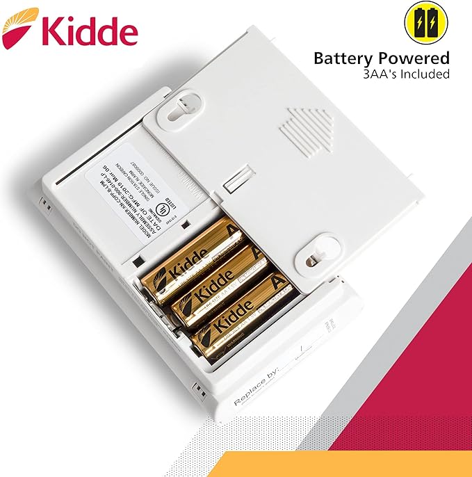 Kidde Carbon Monoxide Detector, AA Battery Powered CO Alarm with LEDs, Test-Reset Button, Low Battery Indicator, Portable