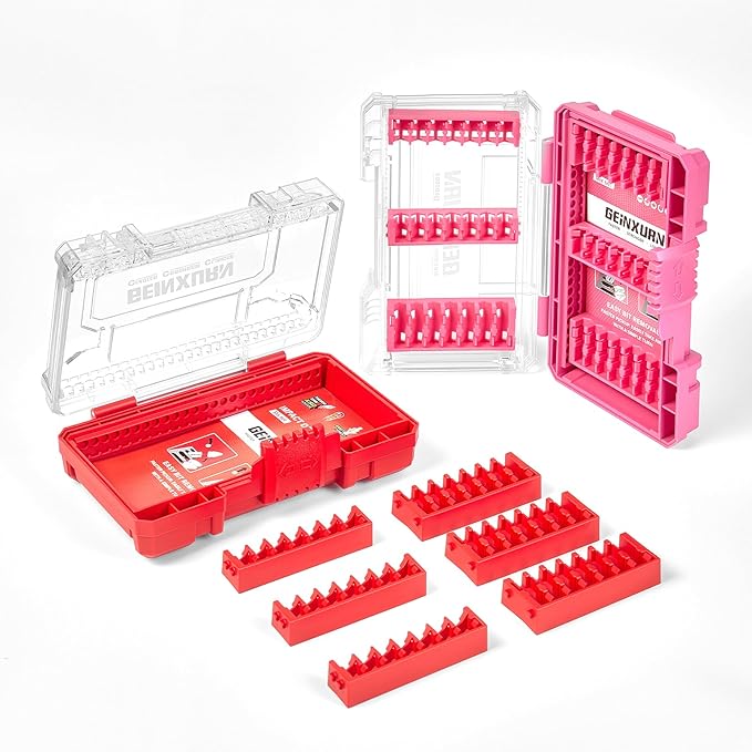 2Pcs Storage Box Case, small parts box with detachable divider, Screwdriver Bit Set Box