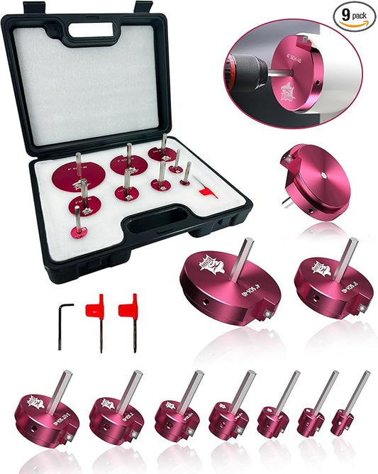 9 Pcs PVC Pipe Reamer Kit, PVC Fitsting Saver, Plastic Pipe Fitsting Reamer Socket Saver Plumbing Tool Includes 1/2, 3/4, 1, 1 1/4, 1 1/2, 2, 2 1/2, 3, 4 inch for Schedule 40 Fits Standard 1/2" Drill