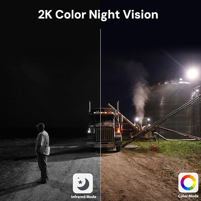 4G LTE Cellular Security Camera Wireless Outdoor, No WiFi Needed, 2K Color Night Vision, 360° View Pan/Tilt, 2 Way Talk, PIR Motion Sensor, Built-in SIM Card (Support Verizon/AT&T/T-Mobile)