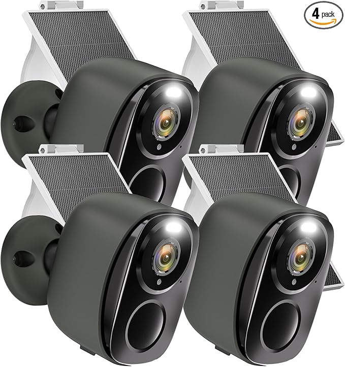 Security Cameras Wireless Outdoor - 2K Solar Security Camera with AI Motion Detection, Color Night Vision,2-Way Audio, Compatible with Alexa Spotlight & Siren, No Monthly Fees