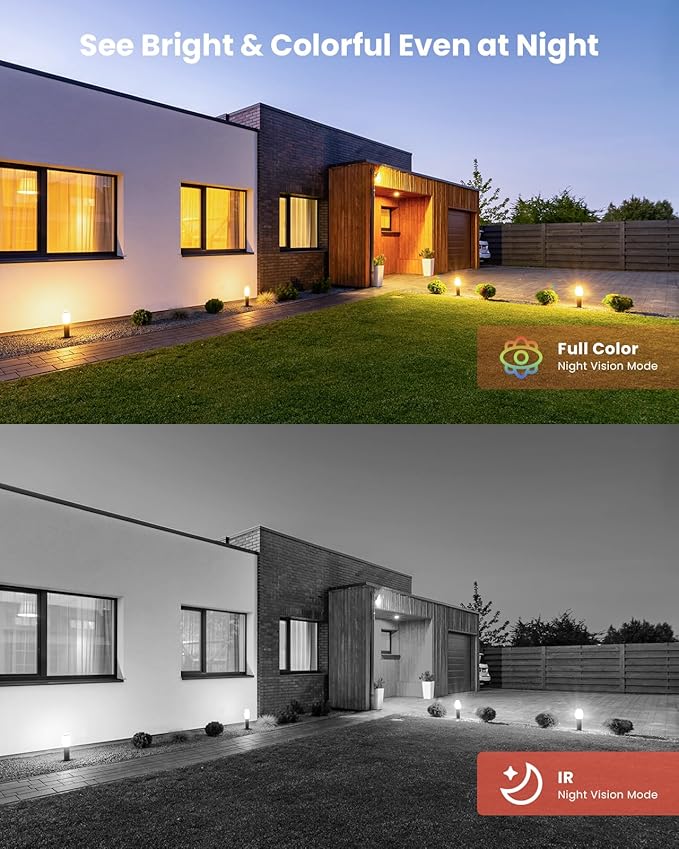 4pcs 5MP Security Camera System Wired POE Cameras with 4K 8CH NVR, 2TB HDD for 24/7 Recording, Human/Vehicle/Pet/Parcel Smart Detection, H.265+, 100ft Night Vision, IP67 Waterproof - White