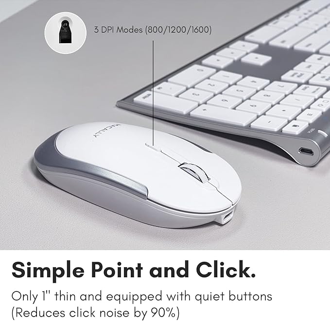 Macally Premium Bluetooth Keyboard and Mouse for Mac | Compatible Wireless Apple Keyboard and Mouse Combo (110 Keys Multi-Device Rechargeable) for MacBook Pro/Air and iMac