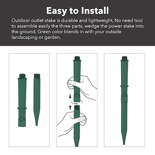 HBN Outdoor Power Strip Timer with Photocell Remote Control,Yard Stake Countdown (2,4,6,8 Hour),Weatherproof Outside Timer Dusk to Dawn for Halloween/Christmas Lights,6 Outlets,6ft Cord