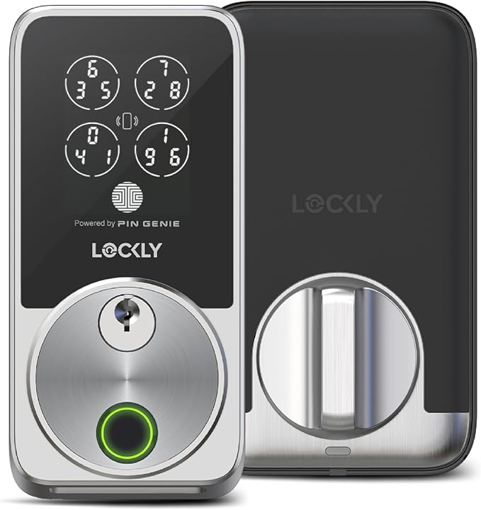 Lockly Secure Pro Zeno Series Smart Door Lock,Fingerprint Keyless Entry Door Lock for Front Door with Apple Home Key,Built-in Wi-Fi,Auto Lock, App Remote Control,IP65 Waterproof,Easy Installation