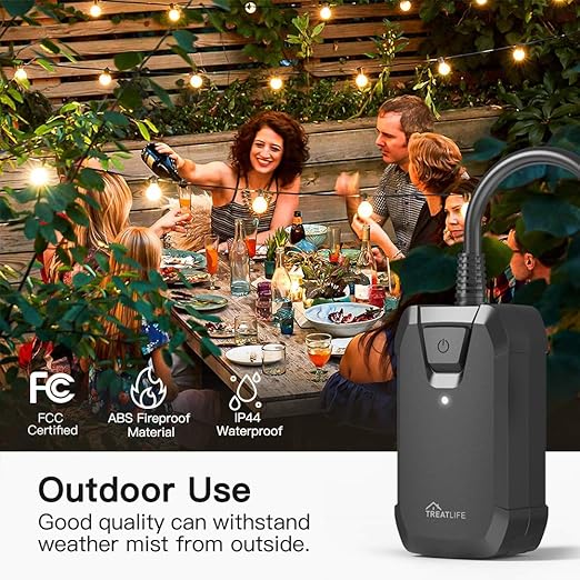 TREATLIFE Smart Dimmer Plug 2 Pack Outdoor Smart Plug Works with Alexa and Google Assistant, Light Dimmer Remote Control, Max Power 400W, IP44 Waterproof for Dimmable Outdoor Lights, Floor, Table Lamp