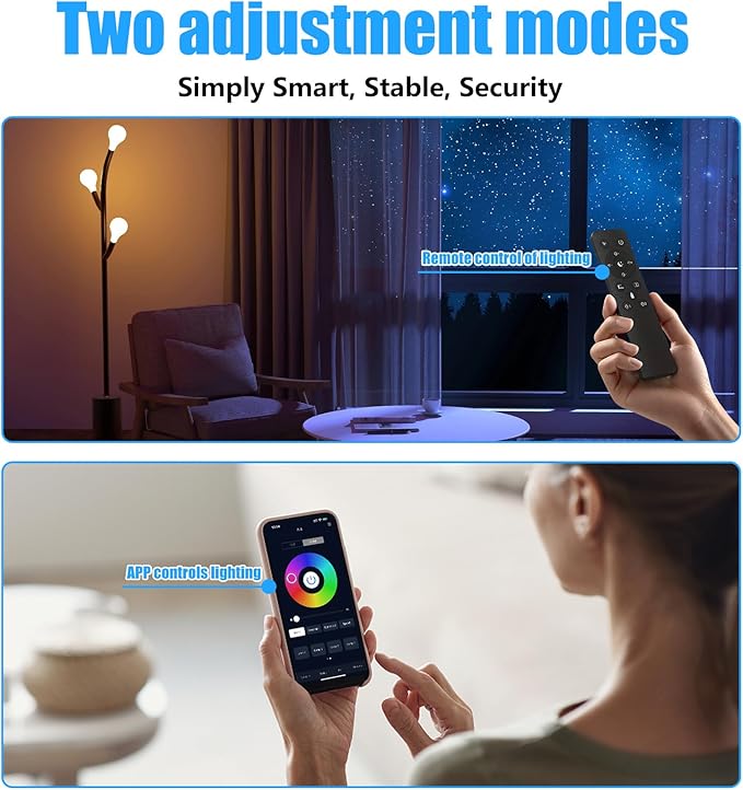 A19 Color Changing Light Bulb with Remote Control&App Control, 800LM 9W(60W Equivalent) Dimmable 3000K-6500K RGBWW,E26 Base 2.4GHz,Light Bulb for Home Decor,1Bulb&1Remote