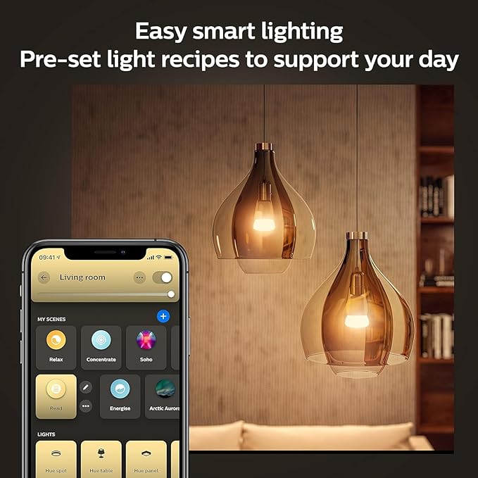 Philips Hue A19 LED Smart Light Bulbs - Flicker-Free 75w Light Bulbs - Control with Hue App - Compatible with Alexa, Google Assistant, and Apple HomeKit - E26 Base - 2 Pack
