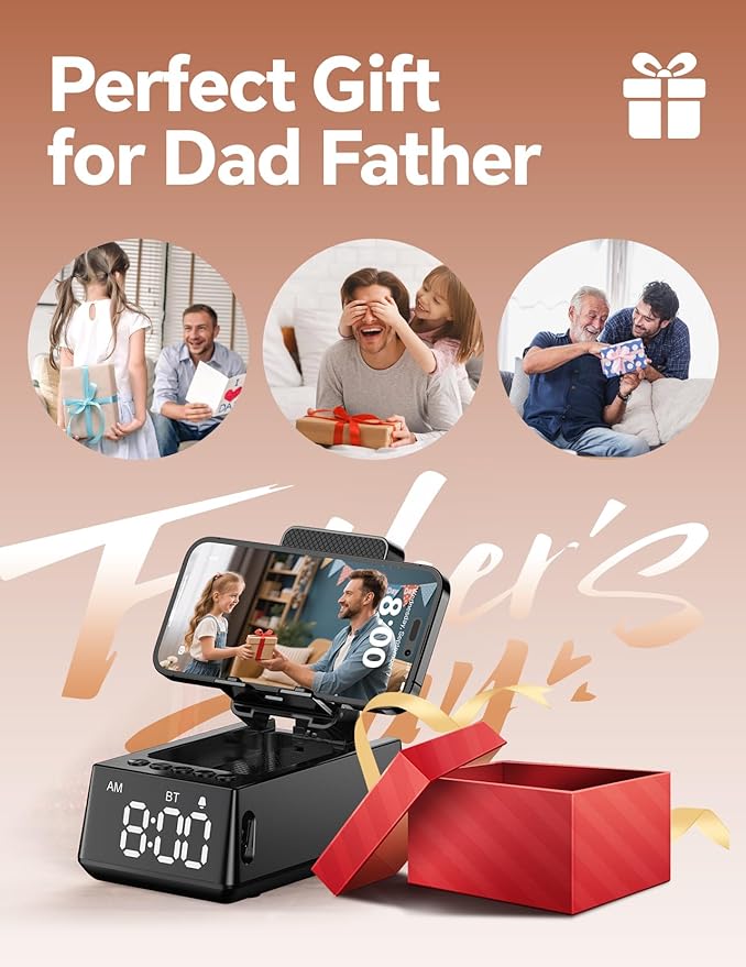 Birthday Gifts for Men Women-Bluetooth Speaker with HD Sound, Stocking Stuffers White Elephant Gifts for Adults, Kitchen Gadgets for Anniversary Idea Gift for Dad Mom Husband Wife(Black)