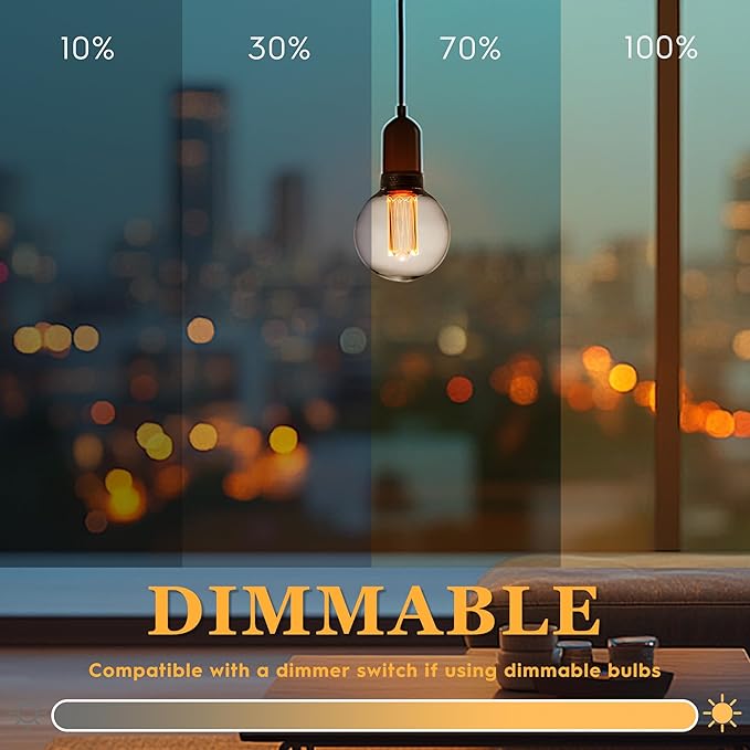 Globe Edison LED Light Bulb, Vintage Decorative Dimmable Bulb, Small Round Glass Cover, 3.5W Low Lumen Eye-Caring Soft Dim Lighting for Mood(Not Daylight White), E26 Medium Base, Clear RN G80