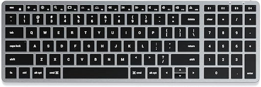 Satechi Slim X2 Bluetooth Backlit Keyboard for Mac, Illuminated Keys & Multi-Device Sync, for MacBook Air/Pro M4, iPad Air/Pro M4/M3, iPad mini, Mac mini, iMac - Space Gray