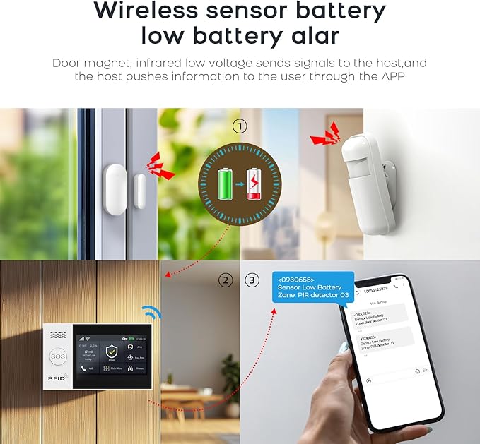 Home Security Alarm System with App Real-time Alerts,16 Piece Kits Door Alarm System with Door/Motion Sensors,SOS Button,Siren,Remote,Work with Google,Easy Installation for 24/7 Protection