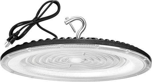 300W UFO Led High Bay Light,120VAC,5000K Daylight Commercial Bay Lighting,IP66 Waterproof,45050LM,1300W MH/HPS with Plug Area Light for Warehouse/Shop/Workshop/Barn/Gym/Factory
