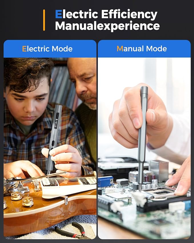 Mini Electric Screwdriver, LIFEGOO 58 in 1 Precision Screwdriver Set with 50 Magnetic Bits, Digital Display Electric Repair Tool Kit for Electronics Phone Camera Laptop Watch