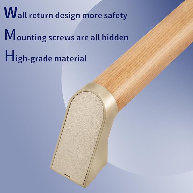 15 FT Handrails for Indoor Stairs,Railings，Outdoor Stairs Handrail，Modern Aluminum Handrail Set, Wall Mounted，Wall Return Bracket More Safety, Rust Free. (Cherry Wood Grain, 15 FT)