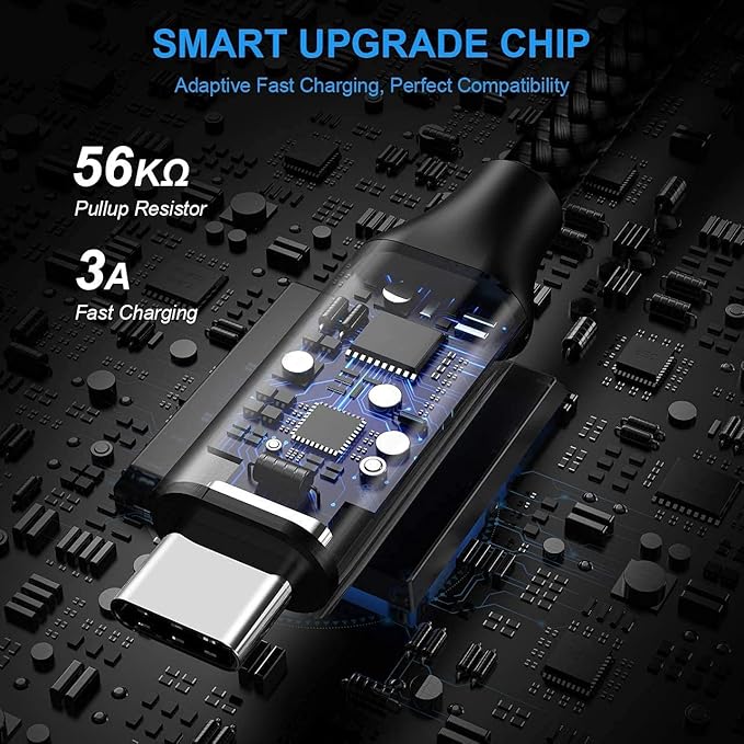 etguuds USB to USB C Cable 2ft, 2-Pack USB A to Type C Charger Cord Fast Charging for Samsung Galaxy A15 A25 A35 A55 A54, S24 S23 S22 S21 S20 S10 S10E, Note 20 10, Moto G, for iPhone 16 15, Black