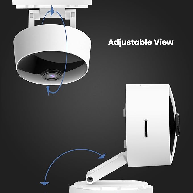 Feit Electric Indoor Security Camera with Motion Detection, 30ft. Night Vision, 360° Adjustable Head, 2.4GHz WiFi, 2-Way Audio, 1080p HD, Works with Alexa & Google Asst, Plug-in, White - CAM1/WIFI