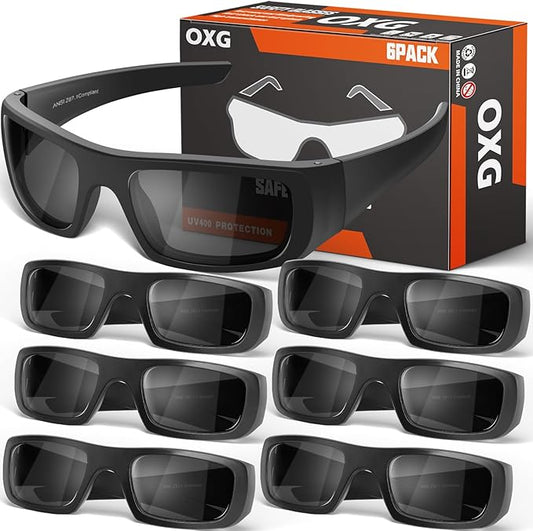 OXG Safety Glasses Protective Eyewear Men Women, ANSI Z87.1 Work Glasses Scratch Impact Resistant for Industrial Shooting