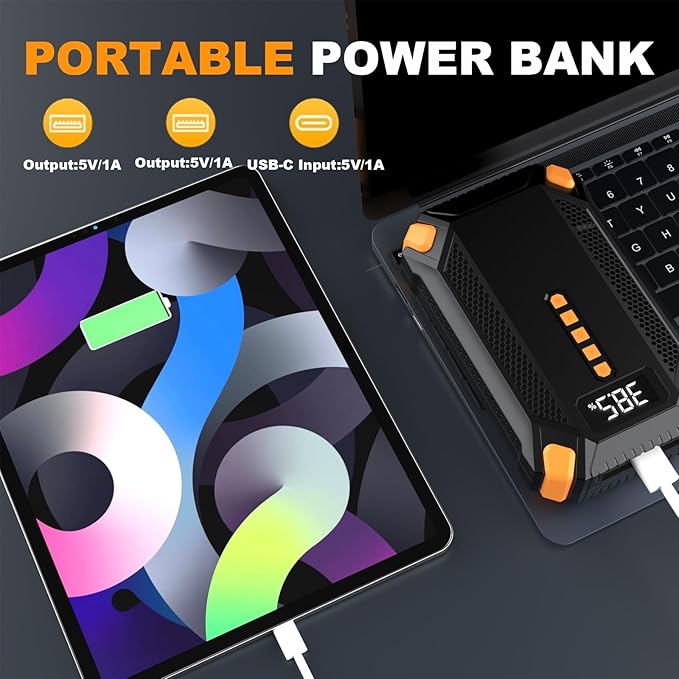 Jump Starter with Air Compressor,Battery Jumper Starter Portable, 150PSI Tire Inflator, 12V Jump Box, LED Flashlight, LCD Display for 9L Gas & 8L Diesel Engines, Car, SUV, Truck