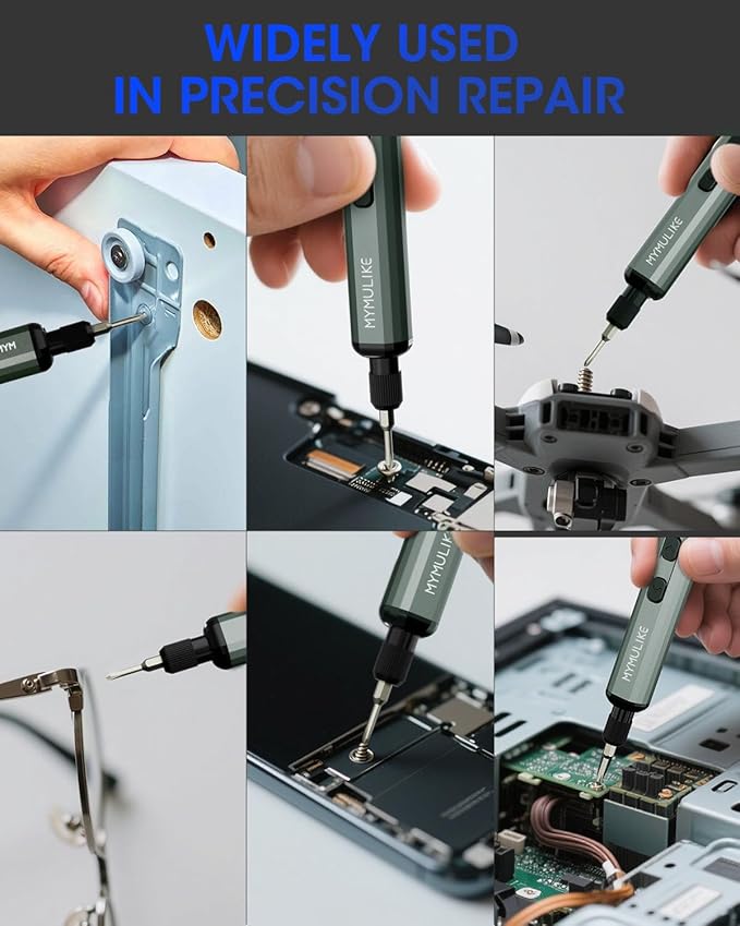 Mini Electric Screwdriver Set, 78 in 1 Small Precision Screwdriver Kit, 65 Preicison Bits, 5 Torque Settings, 4 LED Lights, Magnetic Portable Repair Tool Kit for PC RC Electronic, Watches