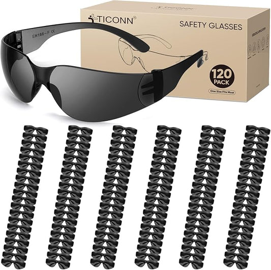 TICONN Clear Safety Glasses for Men, Safety Goggles with Scratch Impact Resistant Meets ANSI Z87.1 Standard