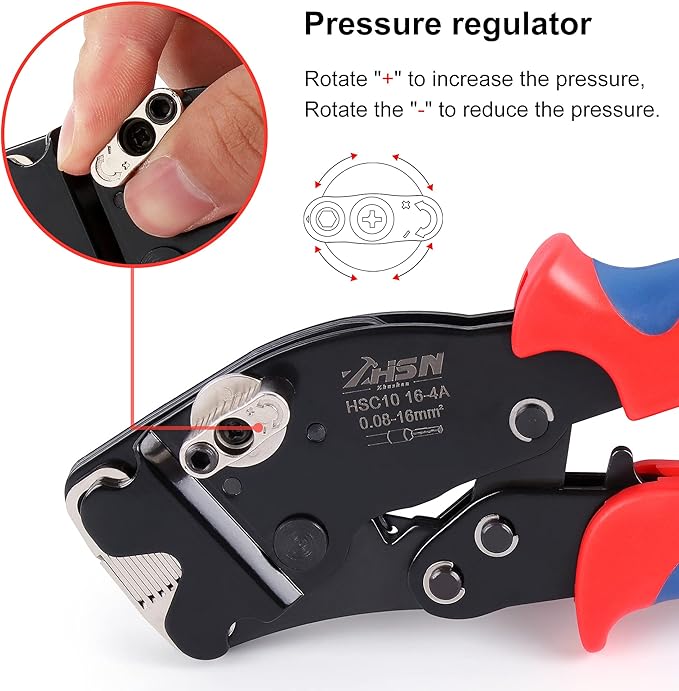 Zhushan Ferrule Crimping Tool,16-4A Front Loading Ferrule Crimper from 30-5AWG (0.08-16mm²) for Wire End Sleeves and Wire End Terminal