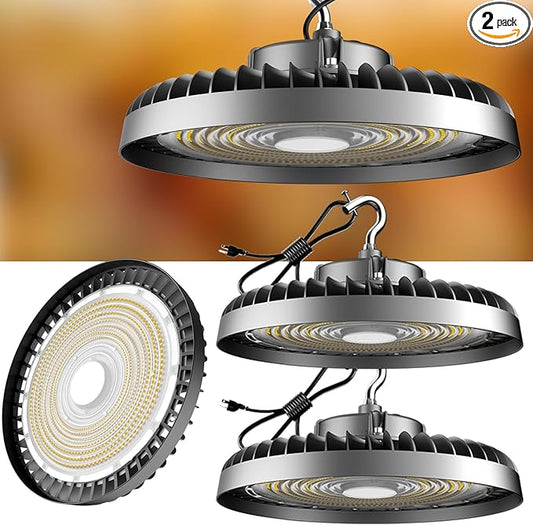 520W LED High Bay Light AC100-277V High Bay LED Light 5000K 78000LM (2080W MH/HPS) UFO LED Lights Suit for 30-60FT Height-2Pack 𝟓𝐘𝐫𝐬 𝐖𝐚𝐫𝐫𝐚𝐧𝐭𝐲