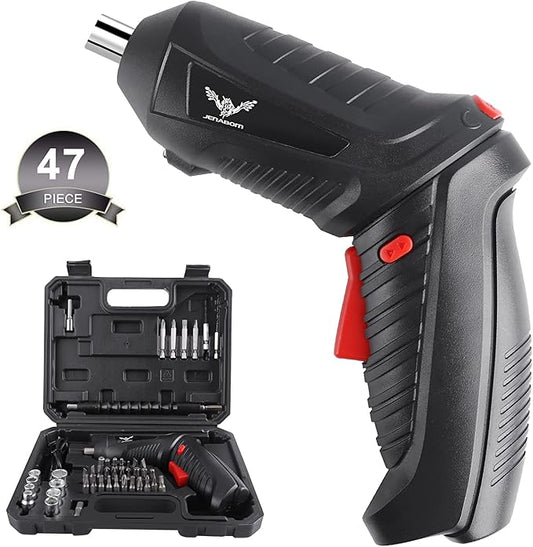 47 in 1 Electric Screwdriver Set, 3.6V Cordless & Rechargeable, 3.5N·m Max Torque, USB Power Rechargeable Screwdriver with 44pcs Driver Bits, Ideal for Small Projects