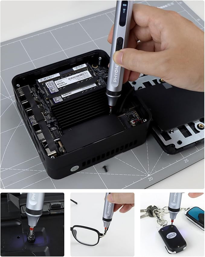 34pcs Ratcheting Electric Screwdriver Set Multibit Screwdriver Portable,Multi-Function Milwaukee Impact DIY Repair Tool Kit with Aluminum Handle for Electronics,pc,USB Rechargeable