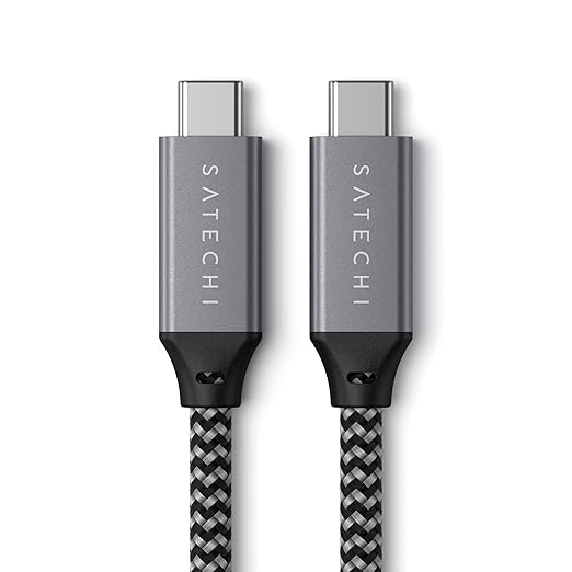 Satechi USB C to USB C Cable, USB4 Cable with 100W Power Delivery, up to 8K at 60Hz, 40Gbps Data Transfer, for MacBook, iPhone 16/15, iPad and More - 10in/25cm
